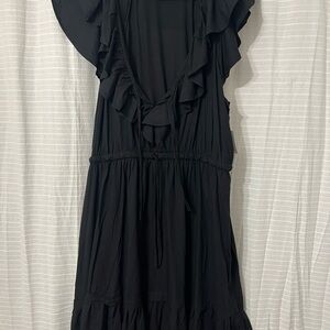 Old Navy Black Backless Ruffle Dress